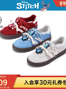 【迪士尼系列】热风红色德训鞋女鞋2025年冬季新款新年运动休闲鞋