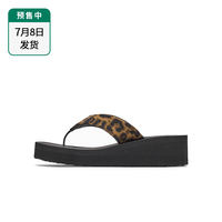 Hot air thick-soled flip-flops women's 2026 summer new retro height-increasing cool flip-flops leopard print casual women's shoes thumbnail 2