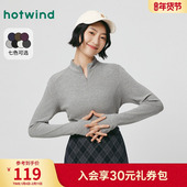 内搭打底衫 上衣2025年冬季 新款 热风女士长袖 立领运动风修身 上衣