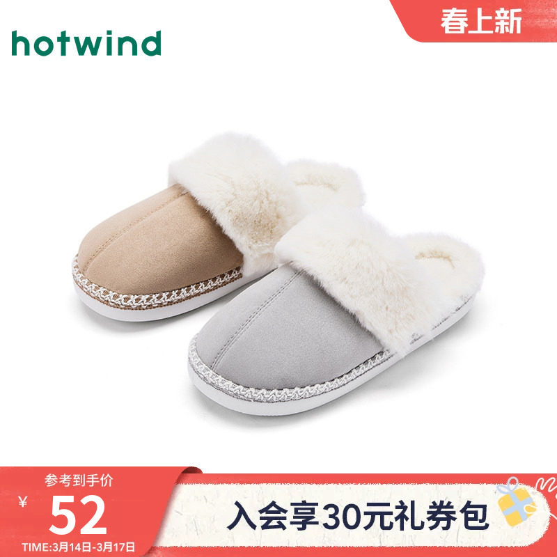 热风加绒毛毛鞋女2025年冬季新款简约休闲家居拖百搭包头拖鞋女鞋