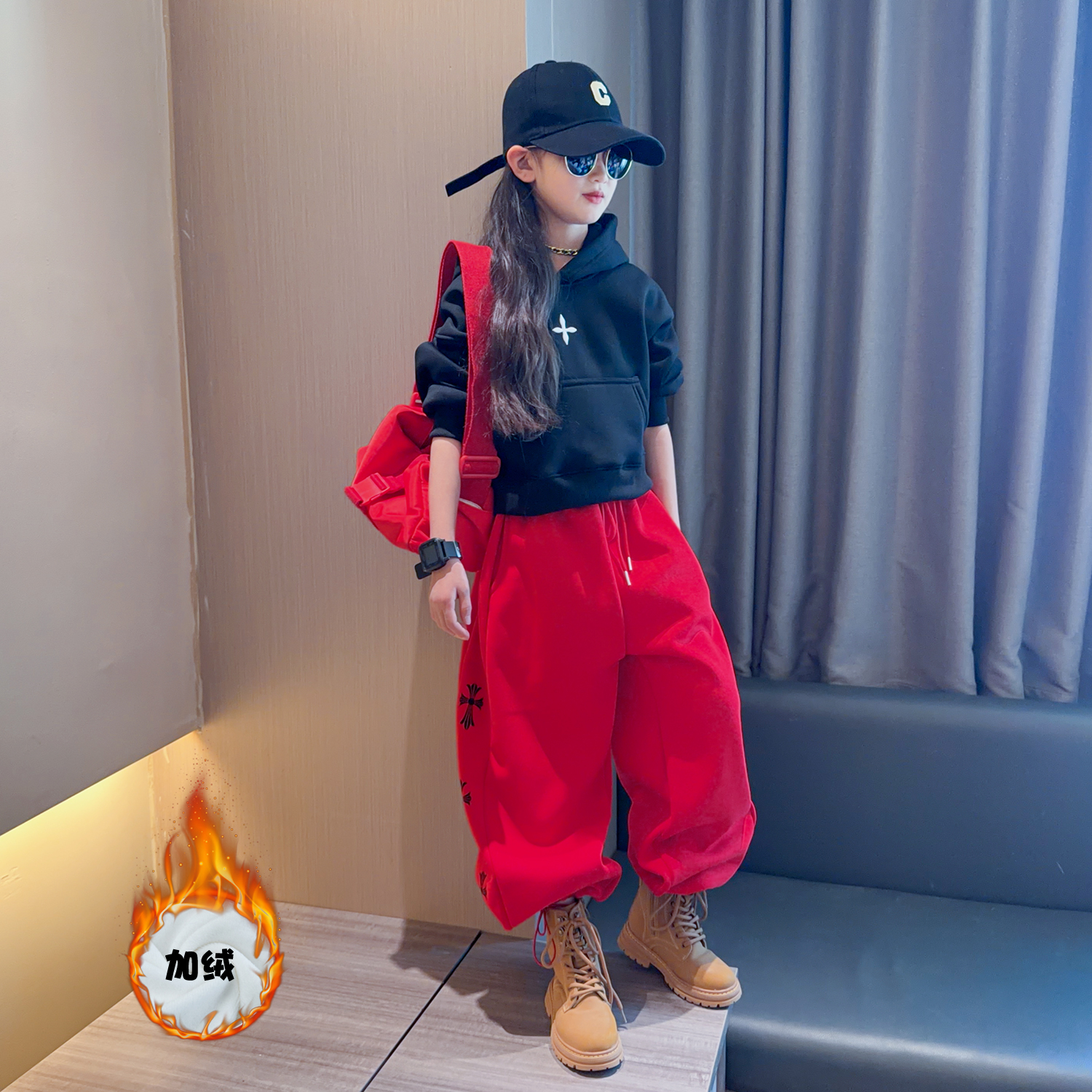 女童爵士舞服冬款套装洋气