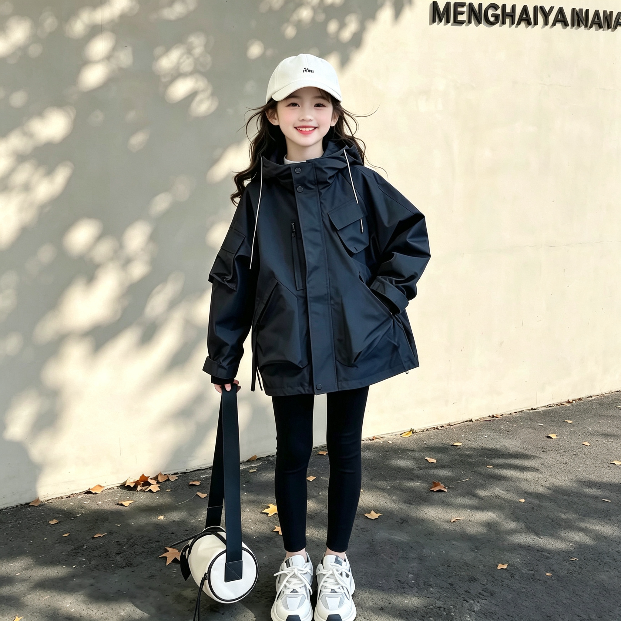 女童夹棉外套秋季2026新款儿童休闲时尚冲锋衣大童加厚上衣秋冬款