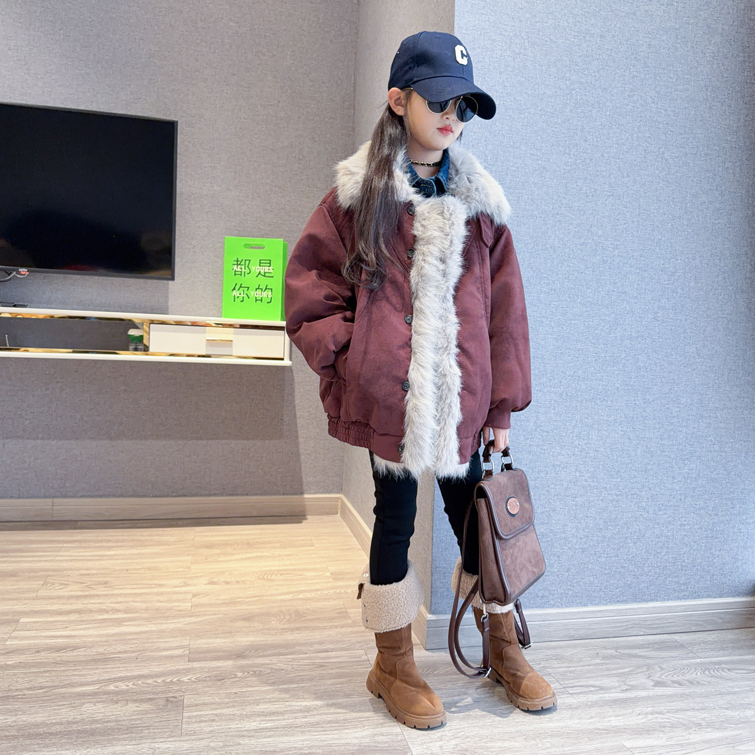 女童复古毛领棉服2025冬季新款儿童洋气高级保暖加厚夹克棉衣外套,童装/婴儿装/亲子装,普通外套,淘宝优惠券,粉丝福利购,淘宝优惠卷