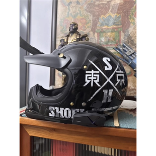 shoei复古长款帽檐MOTO3通用三扣式头盔遮雨bell摩托车夏季遮阳