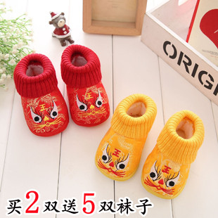 婴儿虎头鞋男女宝宝学步鞋布鞋软底秋冬季唐装鞋子冬款6-12月1岁