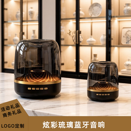 新款高品质大号曼哈款Glass5黑金音箱炫彩琉璃电脑低音炮蓝牙音响