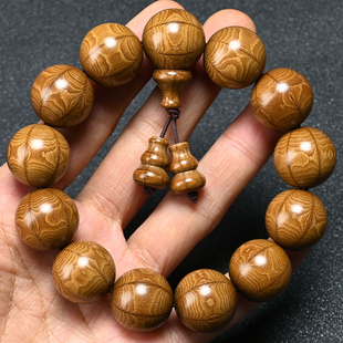 精品六道木手串老料108颗佛珠手链九道木招财貔貅雕刻龙须藤降龙