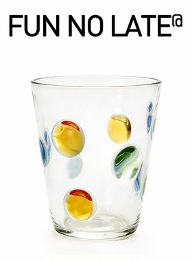 彩色波点可爱复古耐热高硼硅玻璃水杯咖啡啤酒高质感礼物