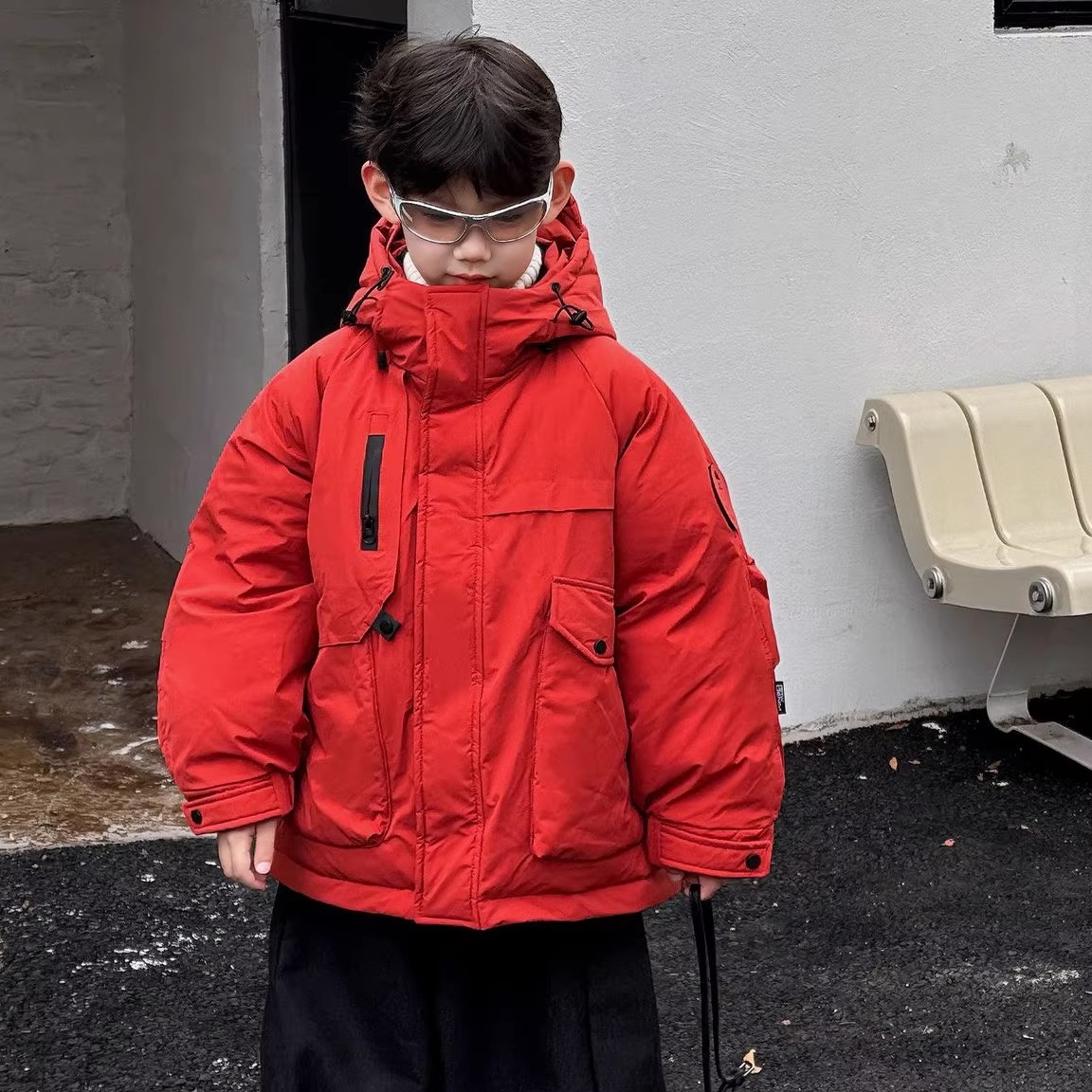 2025新款男童羽绒服秋冬季儿童加厚保暖冲锋衣外套男宝上衣潮韩版