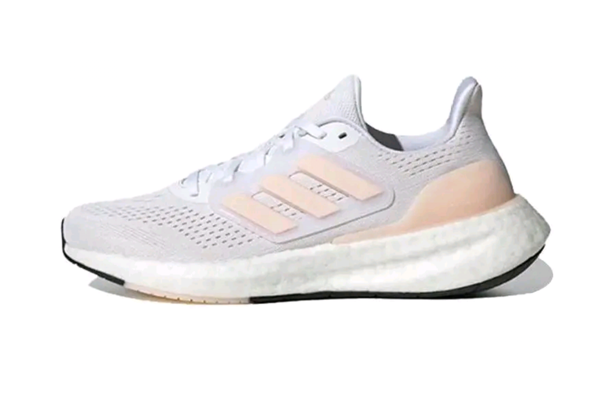 adidas Pureboost 23 舒适耐磨休闲跑步鞋 女款 白色 丽水FF仓