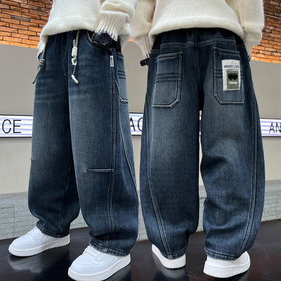 男童裤子春秋新款牛仔裤