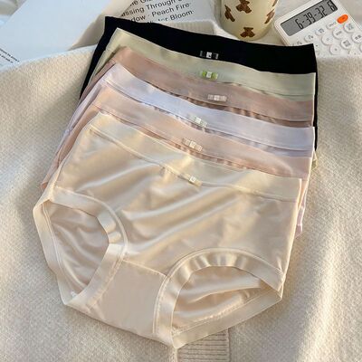 裸感十足冰丝无痕内裤女棉质裆亲肤中腰轻薄透气速干三角裤学生