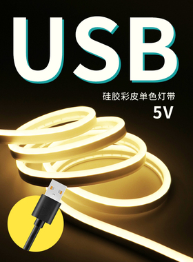 usb触摸调光5V柔性霓虹硅胶软灯条客厅家用led化妆镜补光氛围灯带