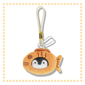 鲷鱼烧企鹅耳机包miu系挂件 迷你钥匙包挂饰咖啡色棕色毛绒收纳包