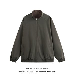 白底春季两面穿防水夹克 咖啡色 JK053-P80 控128元 现货!图片