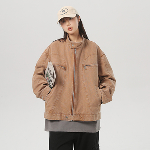 春季重工水洗帆布2美式潮牌夹克 灰色 JK052-P128 控168 现货图片