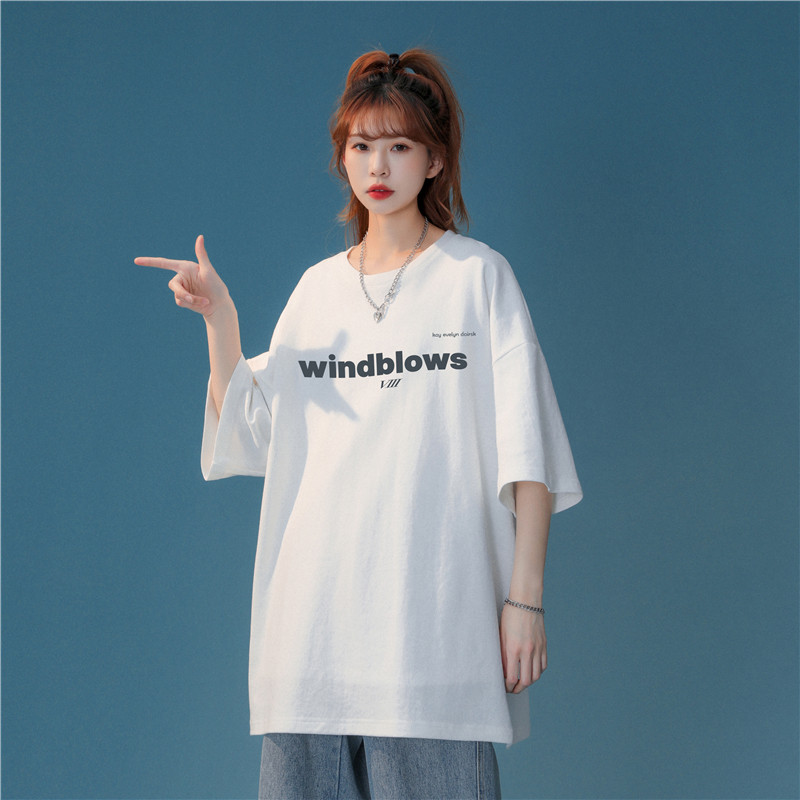 2023女模夏季新款短袖T恤印花黑色TX065-P20,男装T恤,电商B237