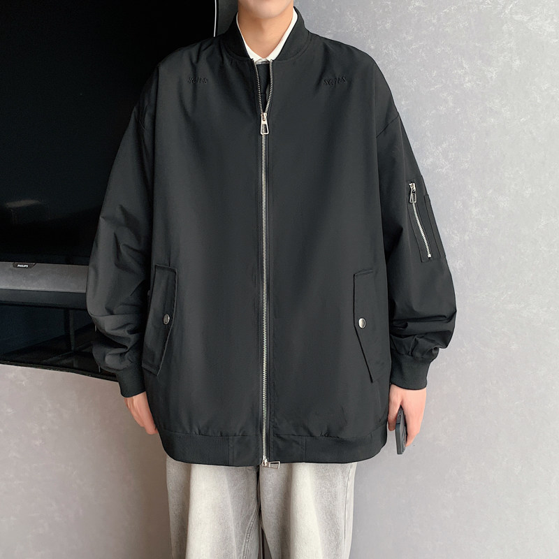 2023棒球服立体刺绣夹克外套黑色JK048-P80控118,男装夹克,电商B237