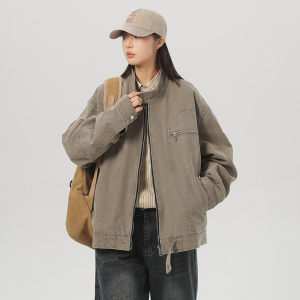 春季重工水洗帆布1美式潮牌夹克 灰色 JK052-P128 控168 现货图片