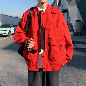 2024年秋季新款男士刺绣工装夹克红色JK037-P40