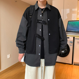2024秋季长袖假两件衬衫CC039-P45控68，男装衬衫，电商B237