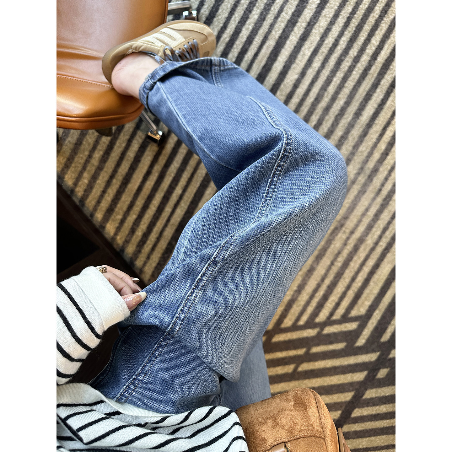 显瘦黑科技！~斜裁茧型弯刀牛仔裤女2026春新款高腰宽松阔腿长裤,女装/女士精品,牛仔裤,淘宝优惠券,粉丝福利购,淘宝优惠卷