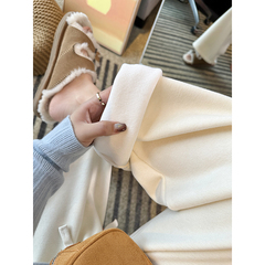 巨保暖~！婴儿绒休闲裤女2025冬季宽松百搭垂感加绒遛弯阔腿长裤