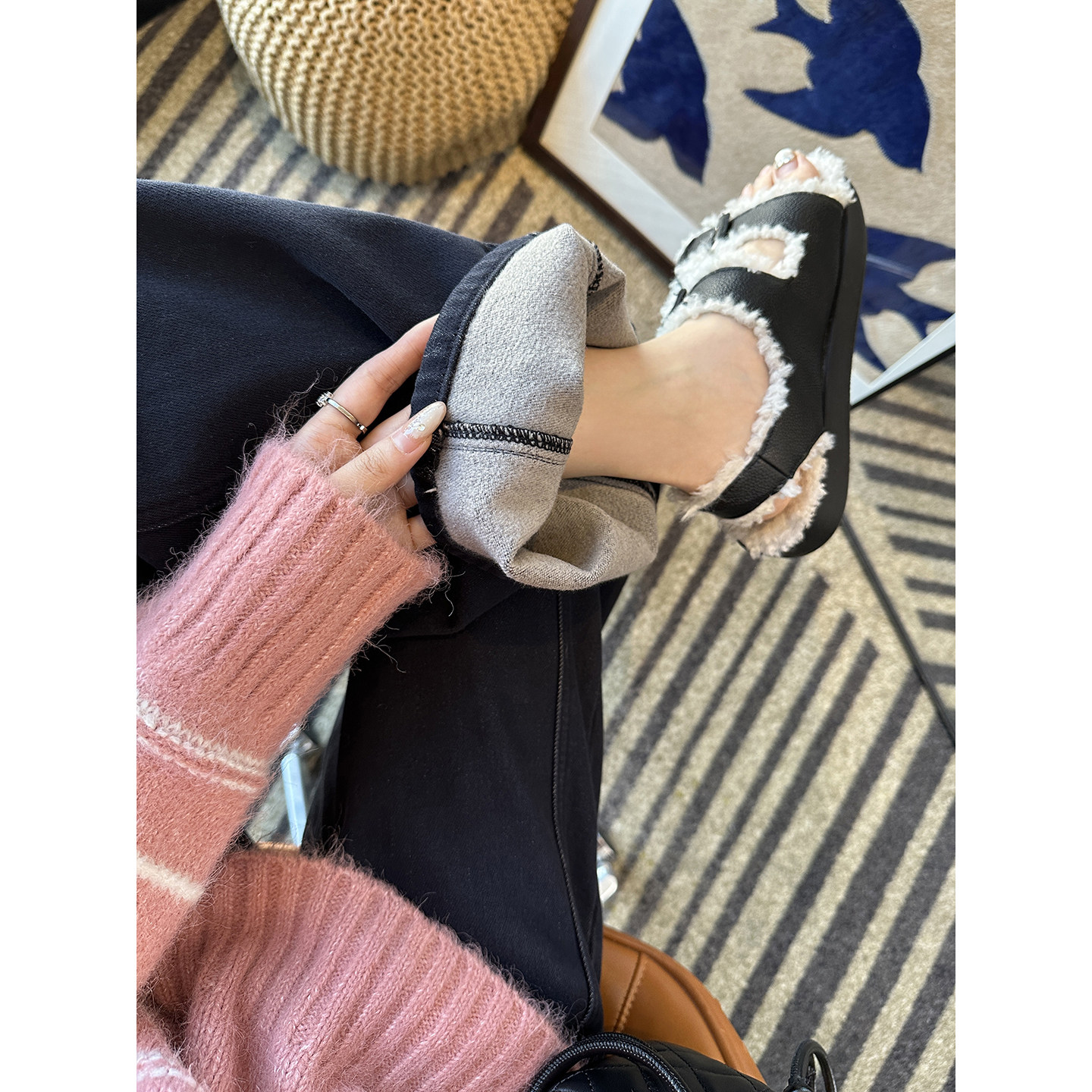 梨型chao爱！遮胯弯刀牛仔裤加绒女冬新款高腰慵懒宽松阔腿拖地裤,女装/女士精品,牛仔裤,淘宝优惠券,粉丝福利购,淘宝优惠卷