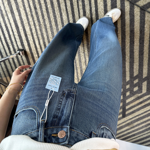 高腰弧形宽松阔腿裤 女2025新款 子 遮胯显瘦弯刀牛仔裤 本期牛王