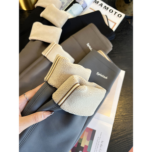 加厚紧身显瘦健美鲨鱼裤 2024冬季 羊羔绒打底瑜伽裤 显瘦shen器