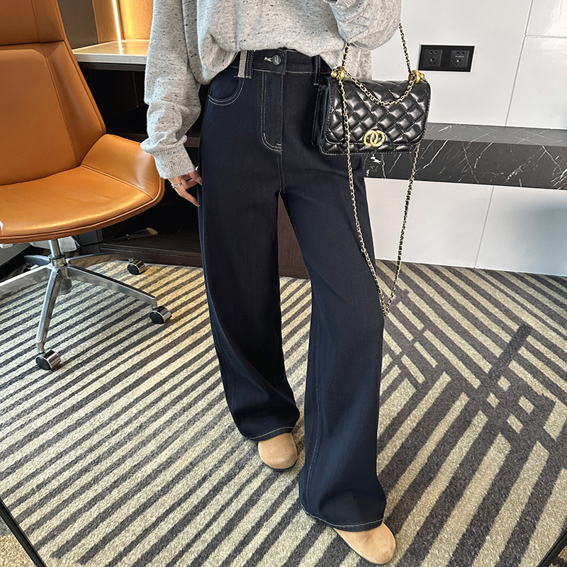 拯救各种腿型！四面弹加绒阔腿裤