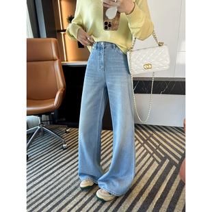 blingbling闪!~满天星烫钻牛仔裤女2026新款高腰显瘦筒喇叭裤子