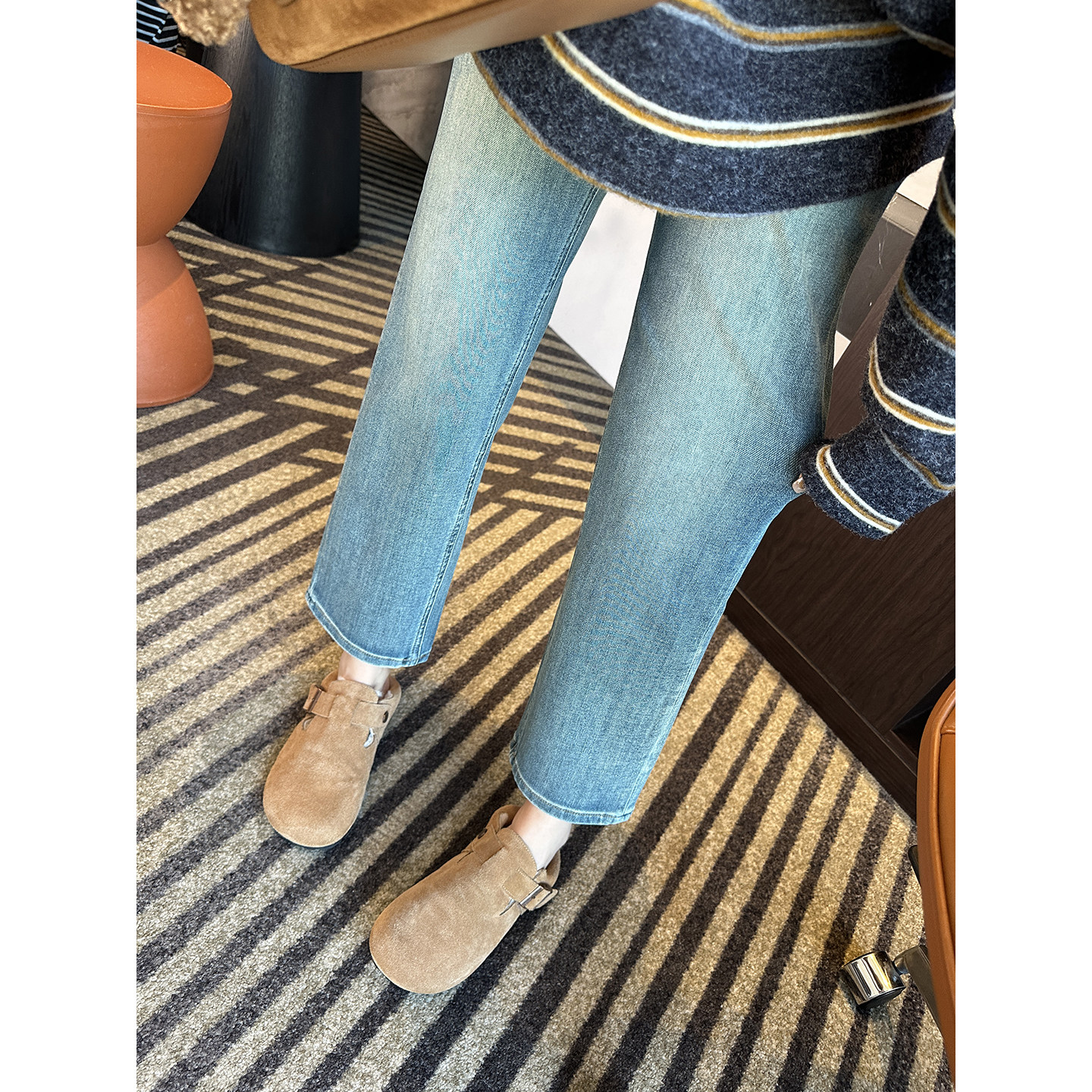 版型巨优秀！~显腿直法棍牛仔裤女2025新款高腰弹力直筒九分裤子,女装/女士精品,牛仔裤,淘宝优惠券,粉丝福利购,淘宝优惠卷