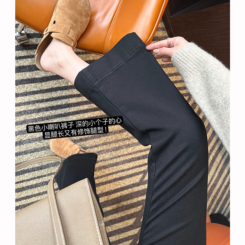 腿精裤2.0高腰黑色喇叭裤2025
