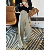 人间富贵花 松弛感宽松阔腿长裤 buling带钻牛仔裤 女2026春新款