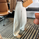 加厚雪尼尔宽松长裤 女秋冬新款 立体斜裁阔腿牛仔裤 显瘦天花板
