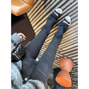 女2025秋冬新弹力显瘦喇叭长裤 长腿攻略 黑灰色加绒微喇牛仔裤