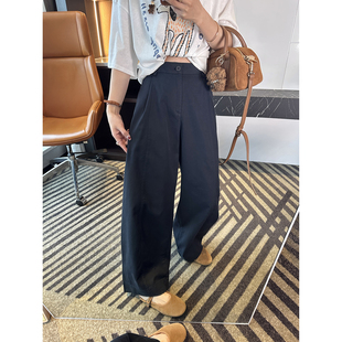 女宽松阔腿裤 2026新款 子 老钱风莱赛尔气球小弯刀休闲裤 一秒遮肉
