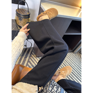 女秋冬新小个子宽松阔腿休闲裤 硬核显瘦 7A抗菌醋酸羊毛弯刀裤