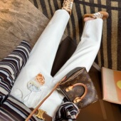 百搭高腰弹力九分直筒裤 女2025新款 白色法棍牛仔裤 直筒薯条裤