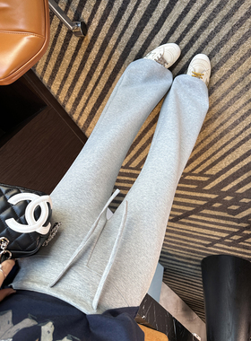 不要太显瘦！~lu系微喇休闲裤子女2026新款春季高腰弹力喇叭卫裤