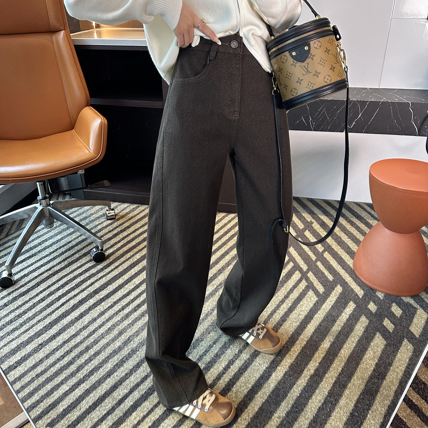 本命弯刀裤！~热芯暖绒弧形阔腿牛仔裤女秋冬新款显瘦宽松长裤子,女装/女士精品,牛仔裤,淘宝优惠券,粉丝福利购,淘宝优惠卷