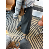 不挑身材系列 显瘦加绒休闲半身裙女秋冬新款 百搭高腰A字中长裙