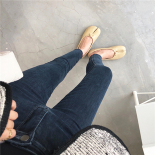 复古色吖 秋季 高腰弹力牛仔裤 显瘦九分小脚裤 新 女修身 王牌神裤