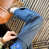 女2025新高腰弹力宽松直筒拖地裤 阔腿牛仔裤 显瘦窄版 拯救腿型