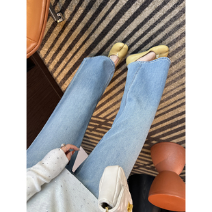 不挑人 小个子宽松显瘦牛仔裤 直筒微喇叭裤 新款 女春季 自留推荐