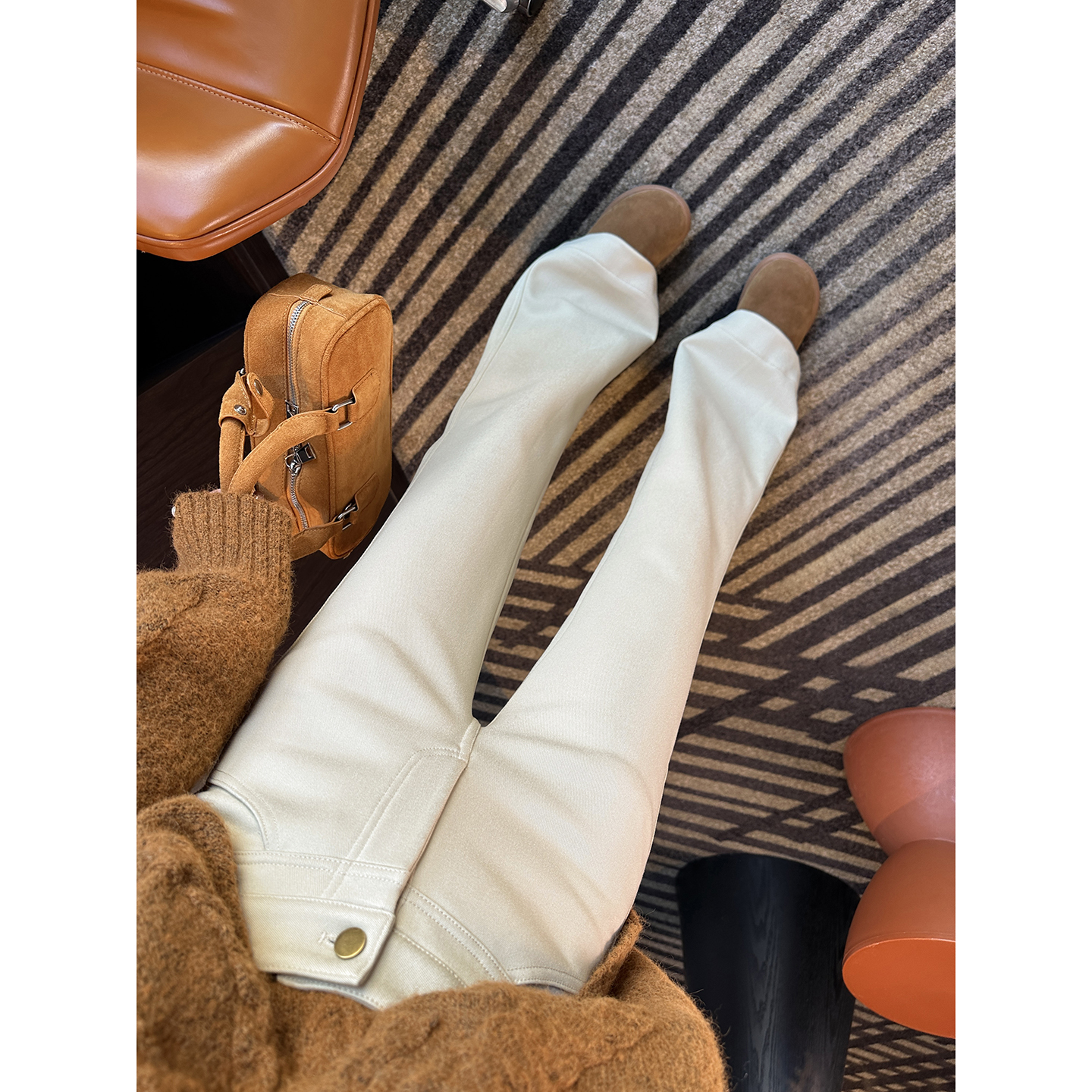 巨修腿型！~小个子高腰微喇叭裤