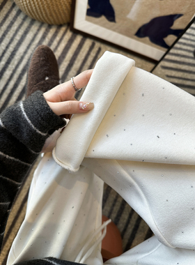 自带闪光点！buling烫钻两穿抽绳卫裤女加厚绒垂感宽松阔腿休闲裤