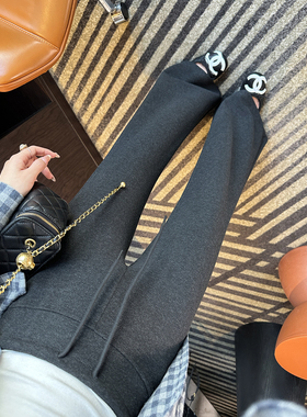 真的显腿细！~lu系喇叭休闲裤女早春新款高腰弹力修身小个子长裤