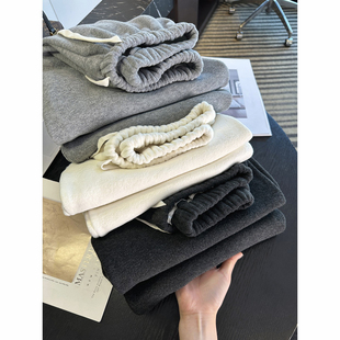 加绒垂感宽松直筒长裤 女新款 超柔baby绒阔腿休闲裤 秋冬续命神裤